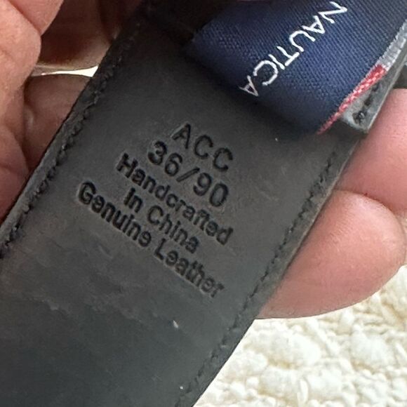 Nautica V-Victor ACC Black Leather Belt 36 - Picture 6 of 6